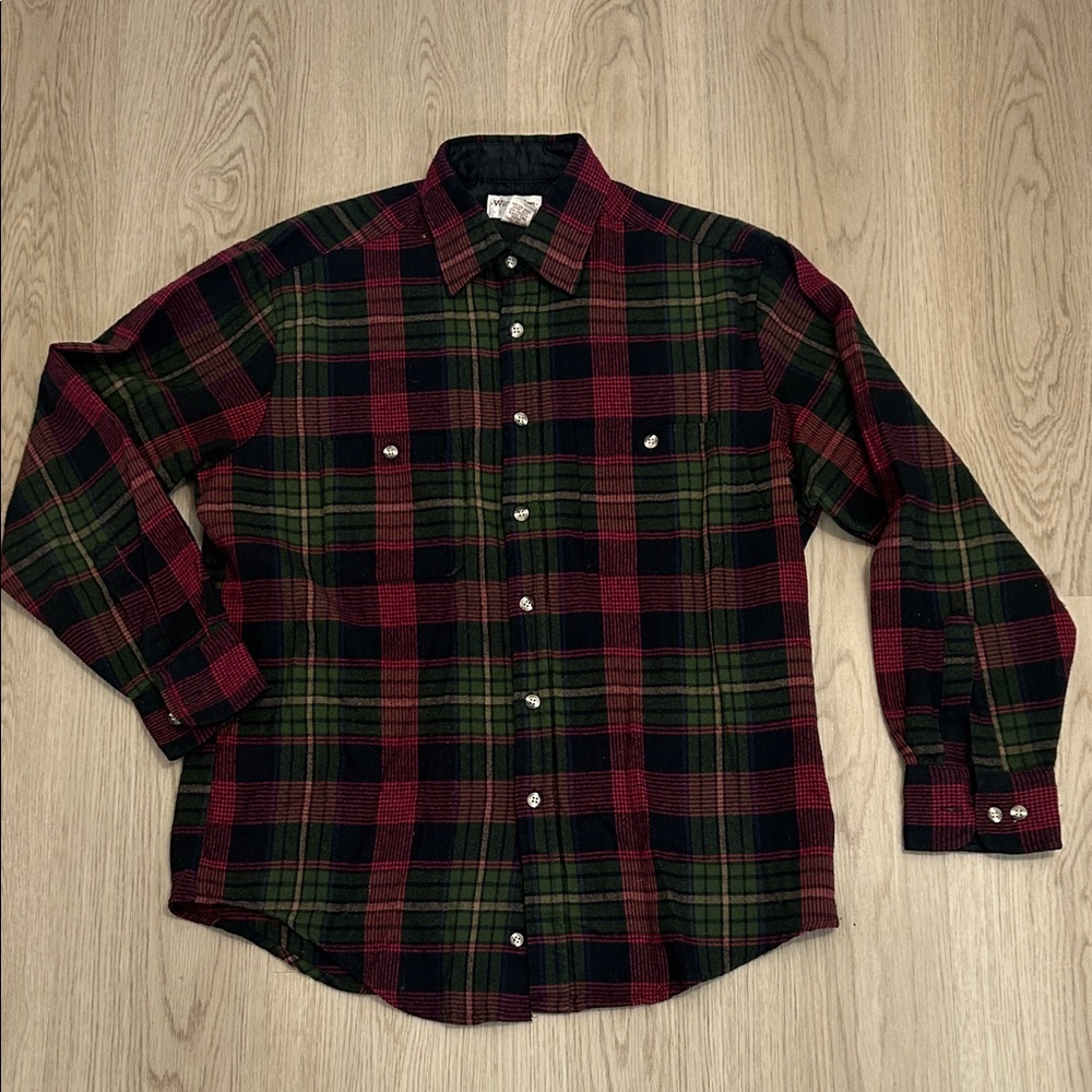 Windridge by Mervyns Classic Plaid Button-Down Shirt - Red/Green multi color szM